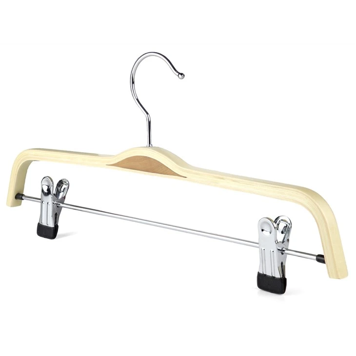 Plywood bentwood Laminated Trousers Hanger With Clip