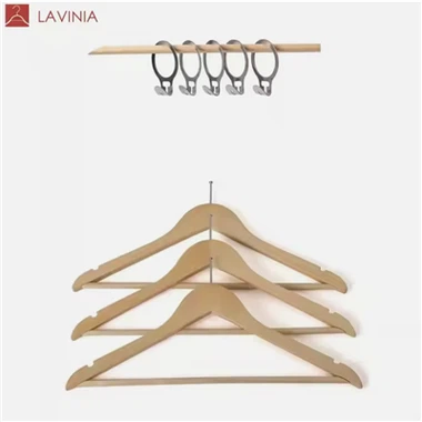 Perchas de madera para hoteles contra robo